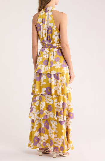 Floral Sleeveless Tiered Maxi Dress