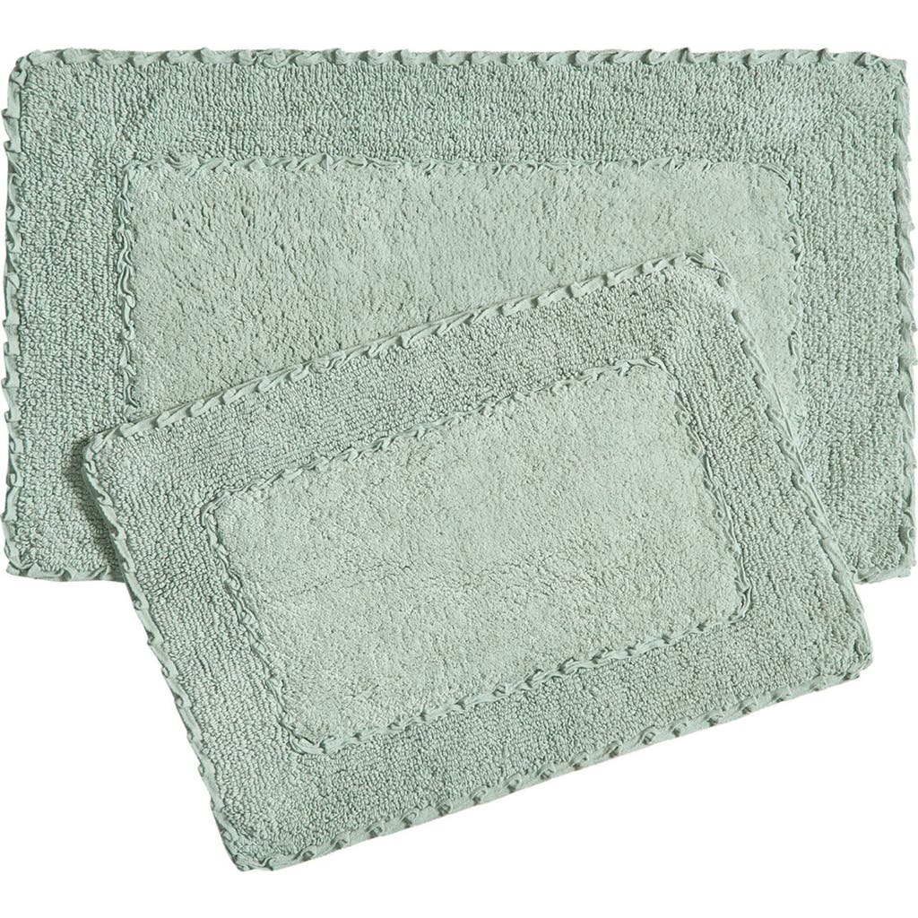 Laura Ashley Ruffle Cotton 2-piece Bath Mat Set