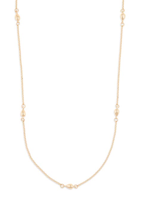 Teardrop Station Chain Necklace