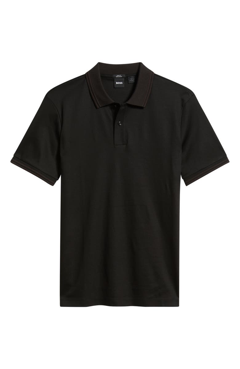 BOSS Phillipson Mercerized Cotton Polo, Main, color, Black
