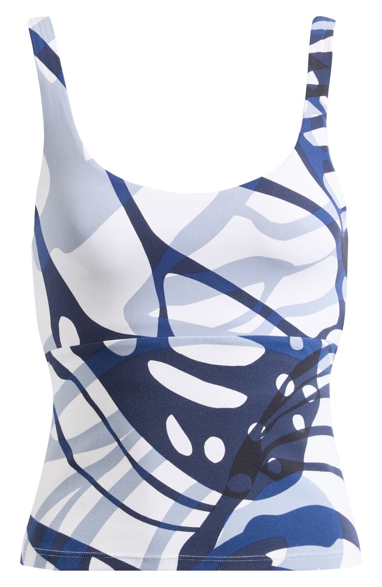 Free People FP Movement Never Better Long Tank, Alternate, color, Butterfly Blue Combo