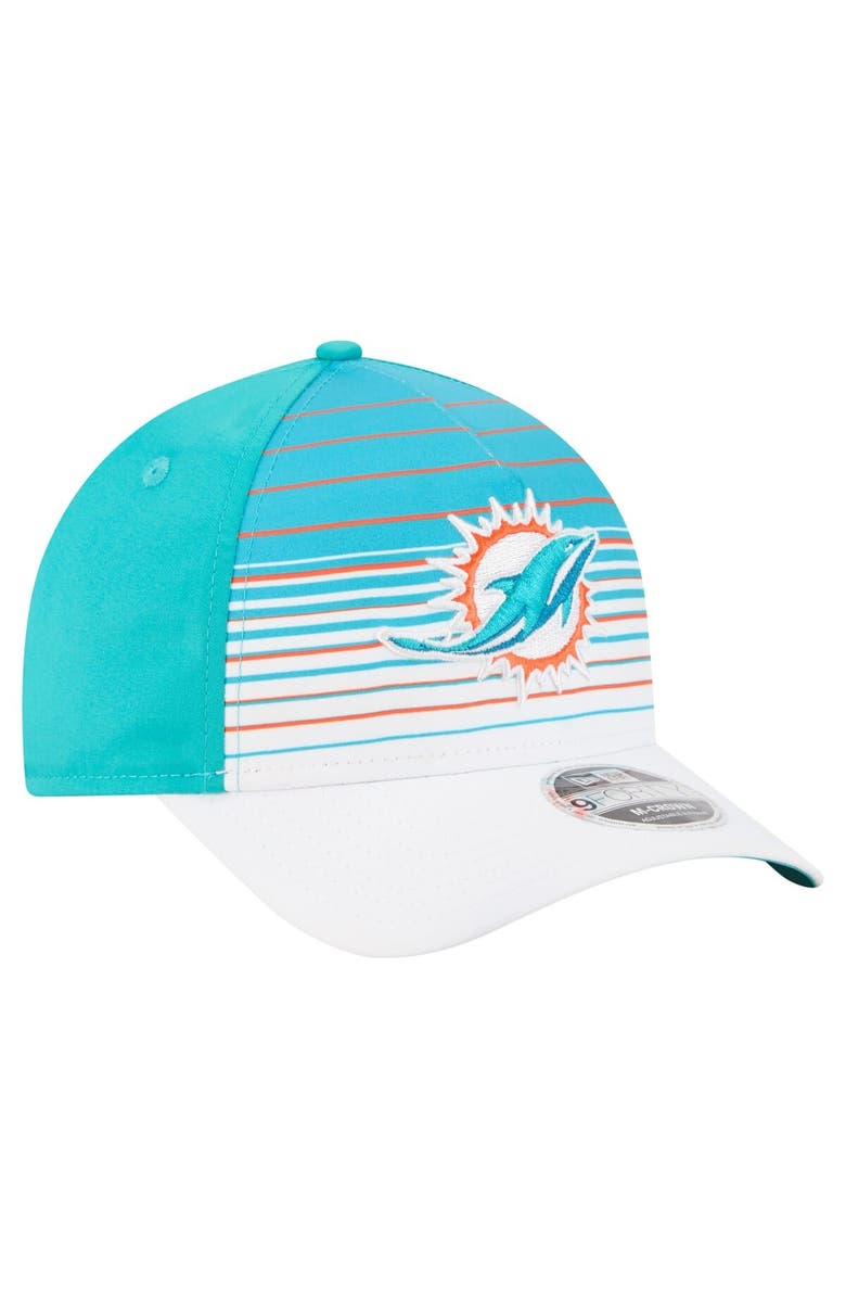 New Era Men's New Era White/Aqua Miami Dolphins Adventure Gradient 9FORTY M-Crown A-Frame Adjustable Hat, Alternate, color, White