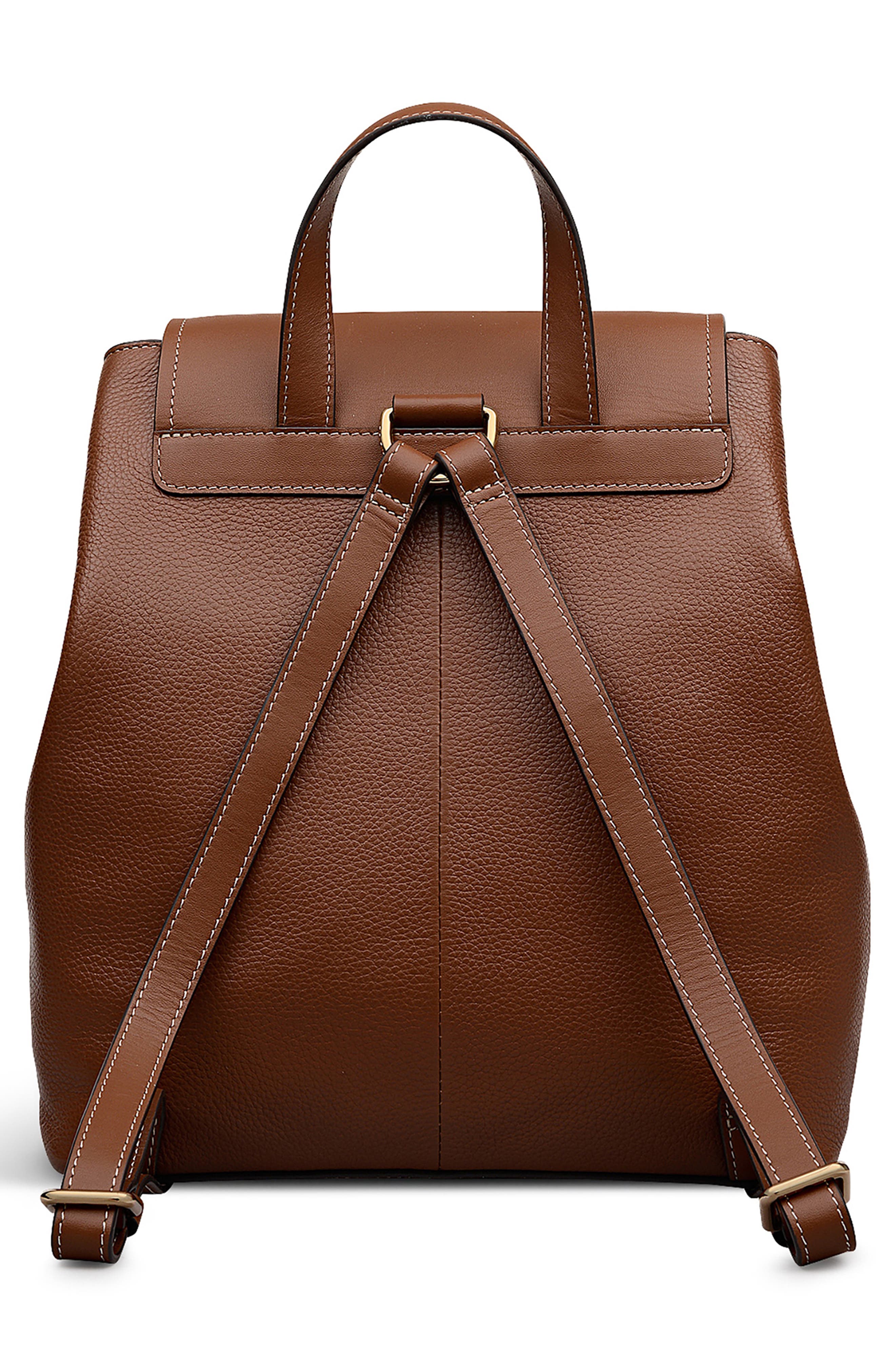 Radley Noble Alley Small Flap Backpack, Alternate, color, Cognac