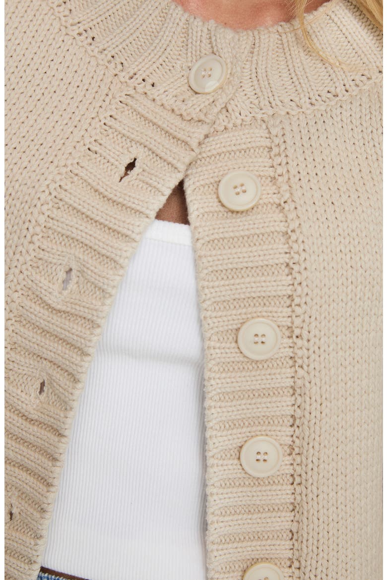 Edern Blouson Cotton Blend Cardigan, Alternate, color, CREAM