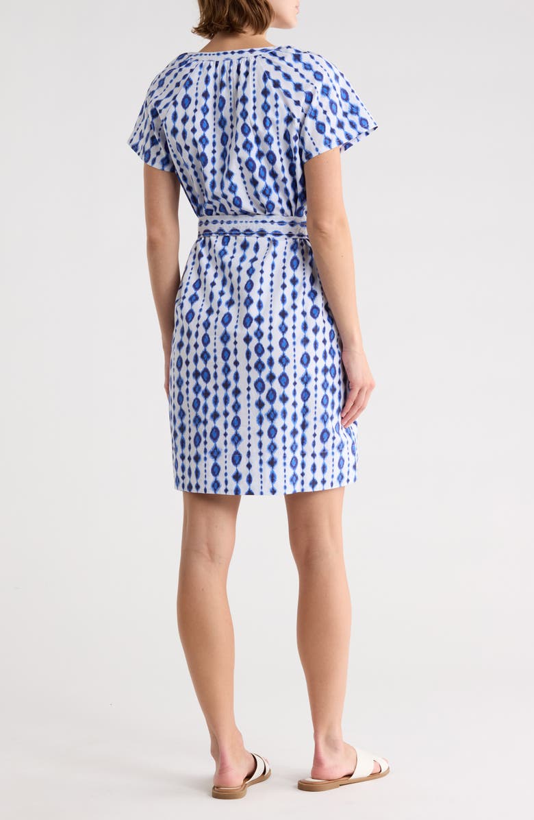 Tommy Bahama Crystalline Cove Short Sleeve Cotton Dress, Alternate, color, White/Blue