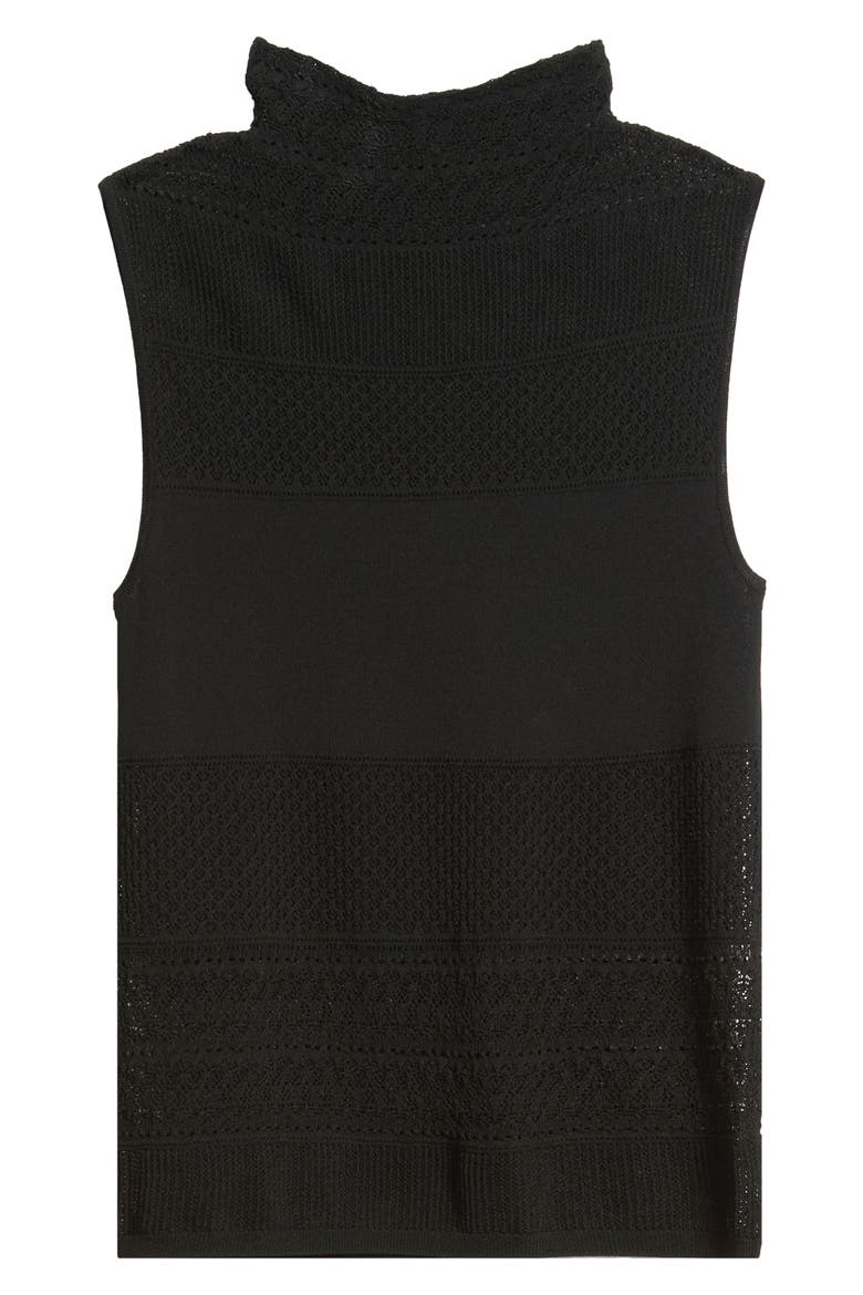 Mira Mock Neck Tank, Alternate, color, BLACK