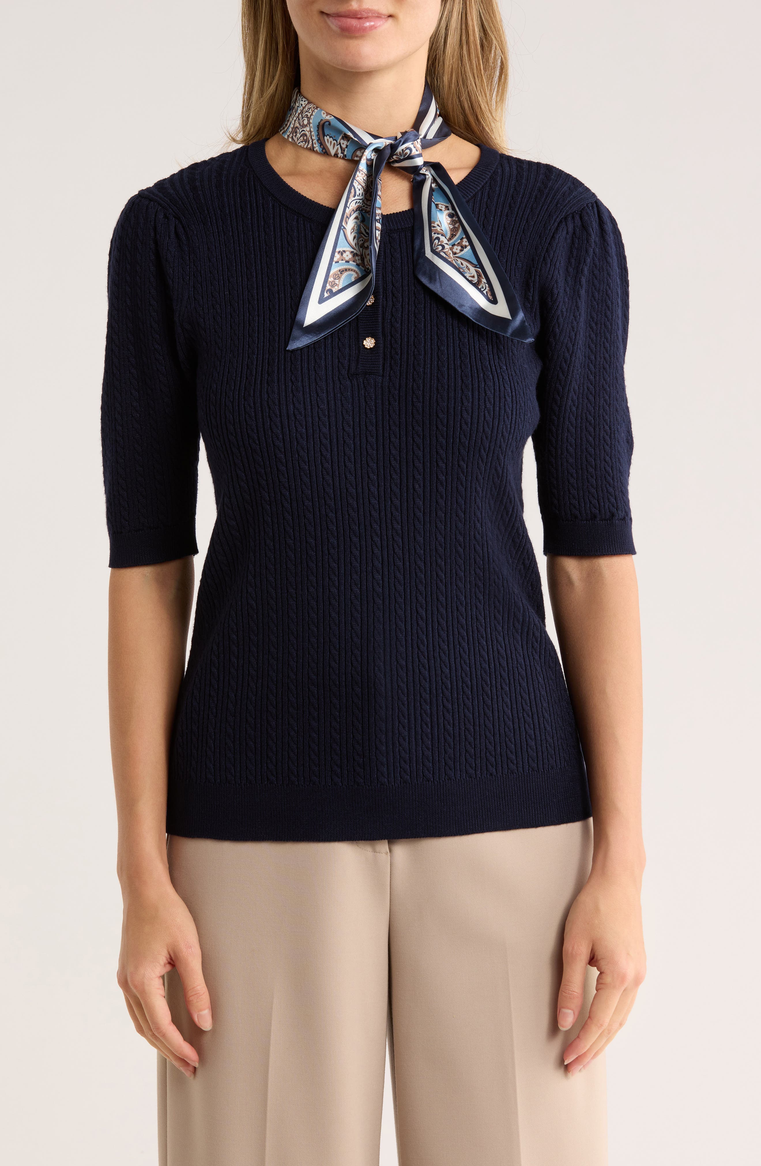 BY DESIGN Audrielle Scarf Tie Sweater