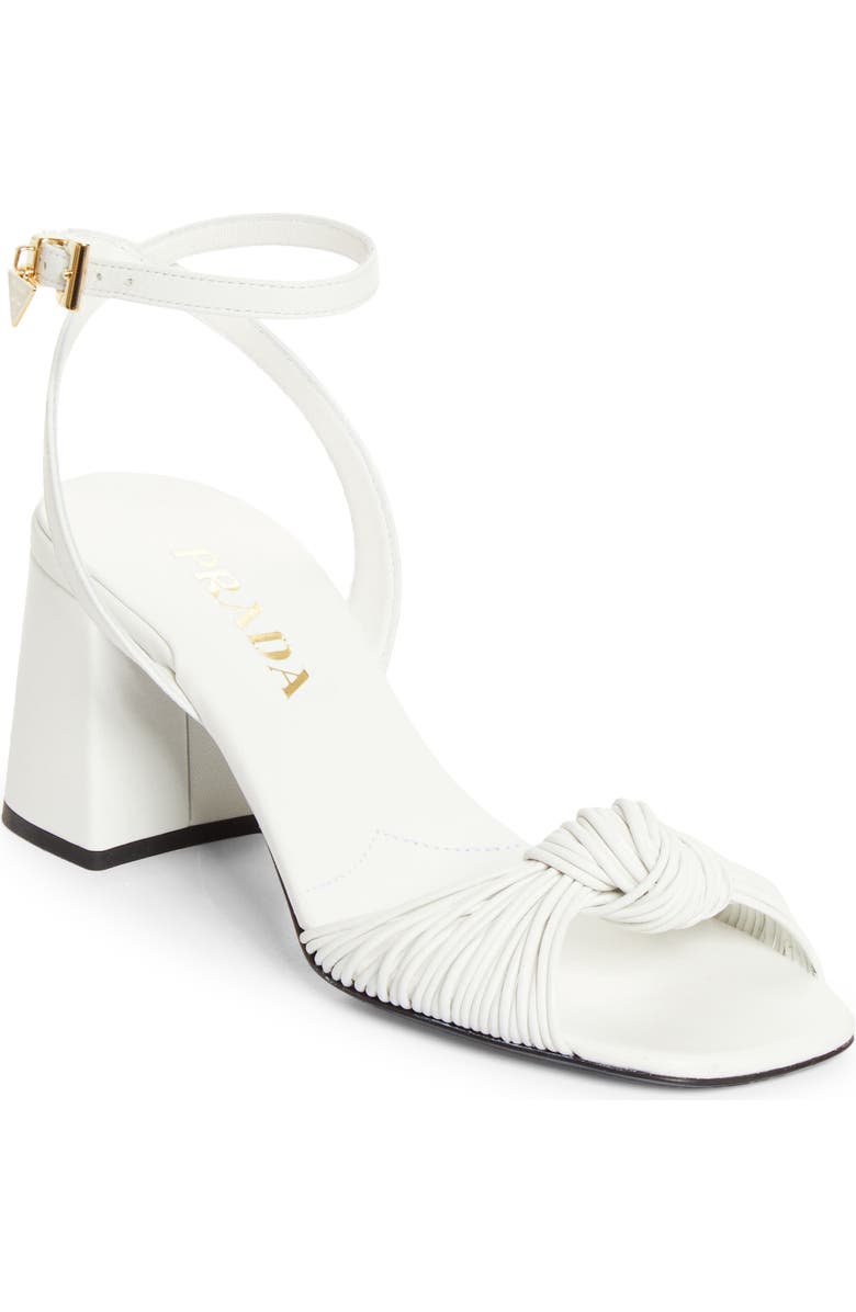 Prada Cage Sandal, Main, color, Bianco