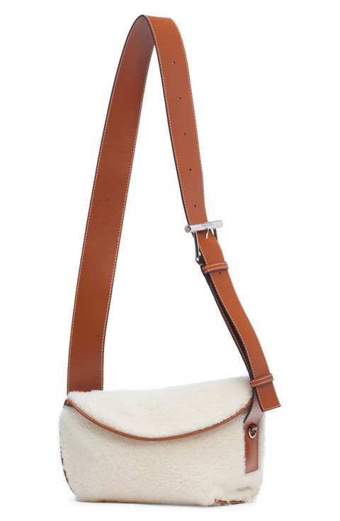 T-Bar Genuine Shearling Sling Bag