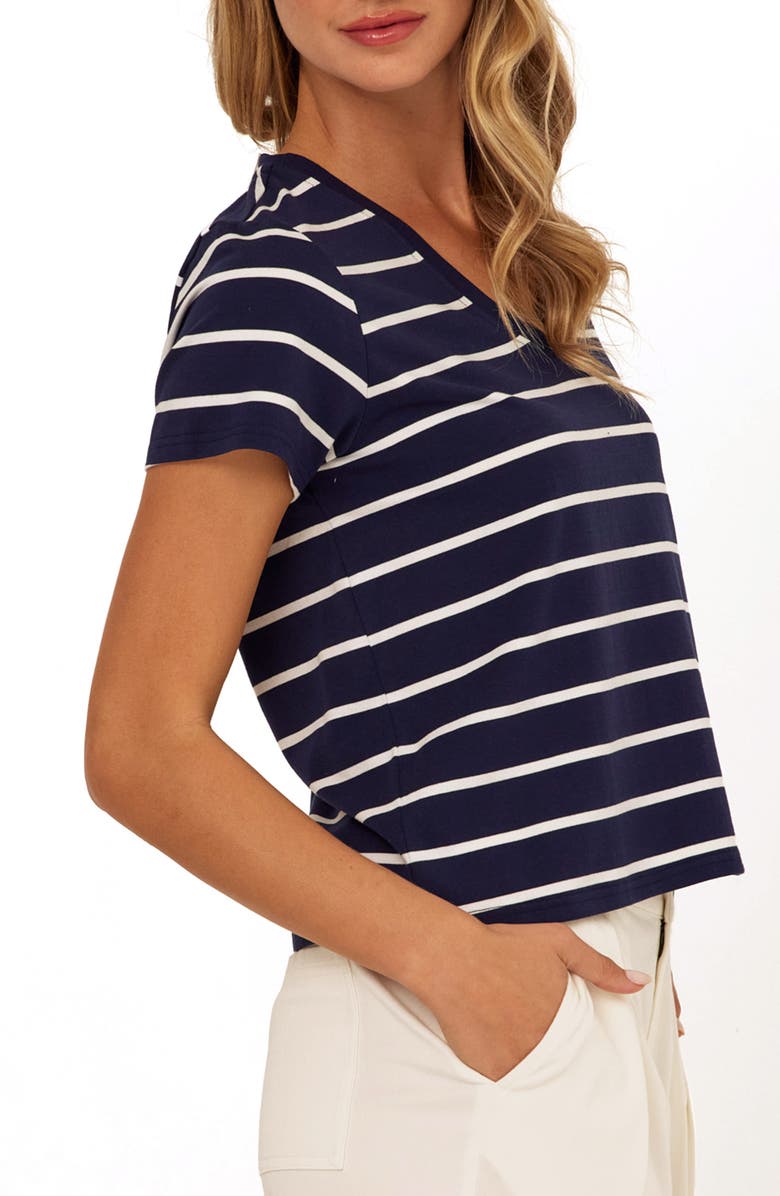 Threads 4 Thought Maxine Stripe V-Neck Top, Alternate, color, Stargazer/ White
