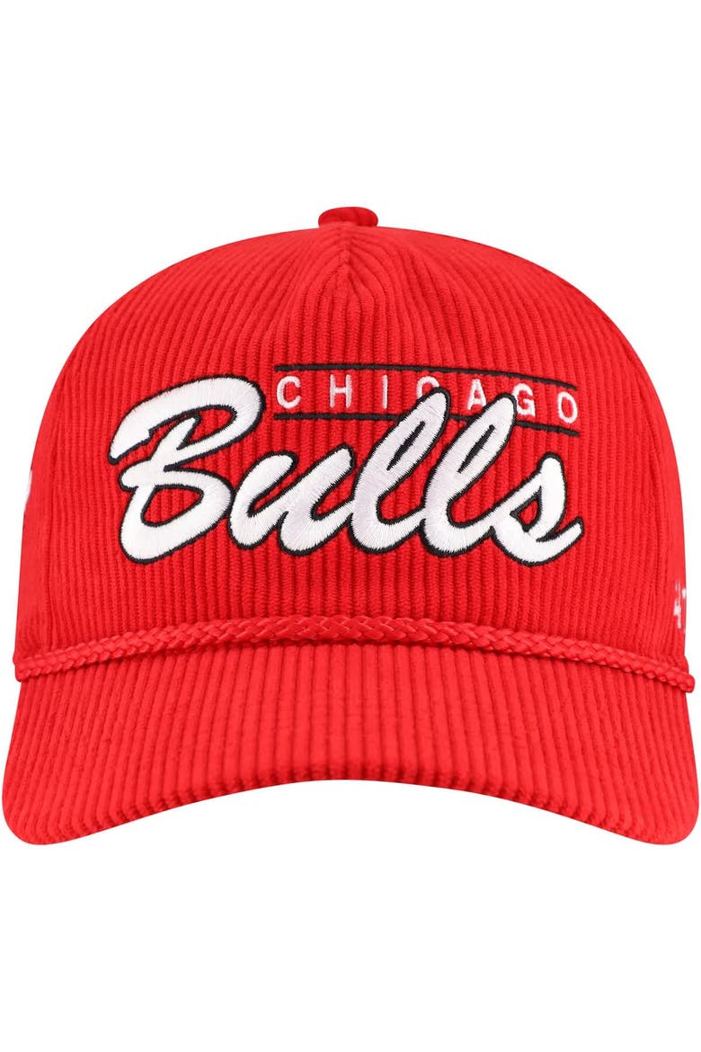 Men's '47  Red Chicago Bulls Double Header Sidepatch Cord Hitch Adjustable Hat, Alternate, color, Red
