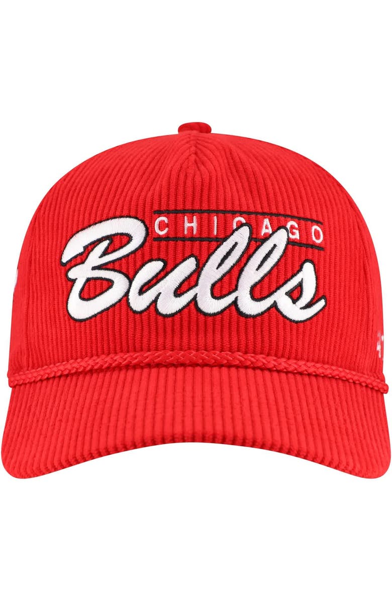 '47 Men's '47 Red Chicago Bulls Double Header Sidepatch Cord Hitch Adjustable Hat, Alternate, color, Red