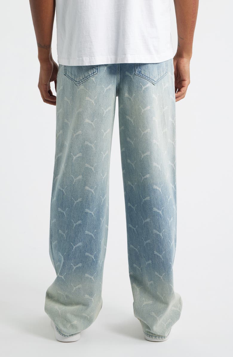 PUMA x A$AP Rocky Laser Monogram Baggy Jeans, Alternate, color, Faded Denim
