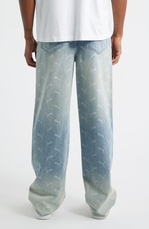 Puma X A$ap Rocky Laser Monogram Baggy Jeans In Blue
