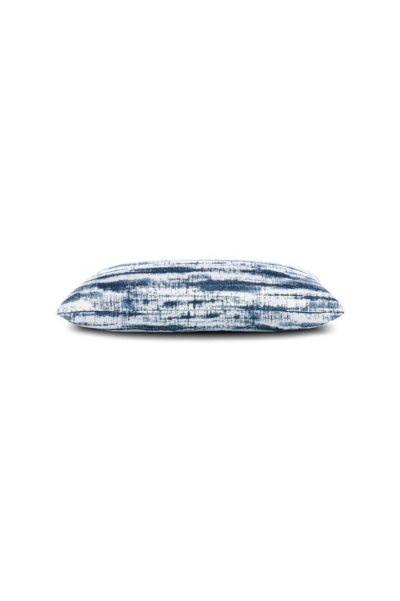 Linear Indigo Indoor & Outdoor Woven Accent Lumbar Pillow, Alternate, color, Indigo