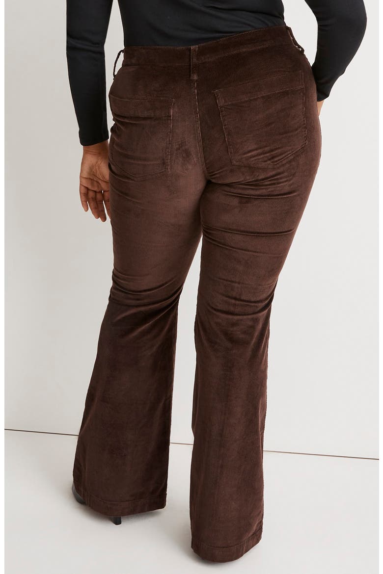 Perfect Flare Corduroy Pants, Alternate, color, DARK COFFEE