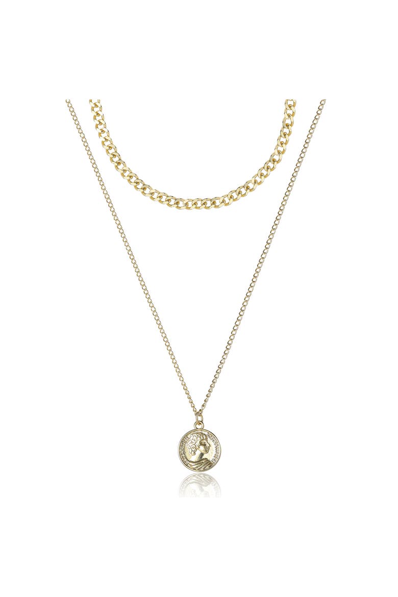 Layered Gold Pendant Necklace, Main, color, Gold