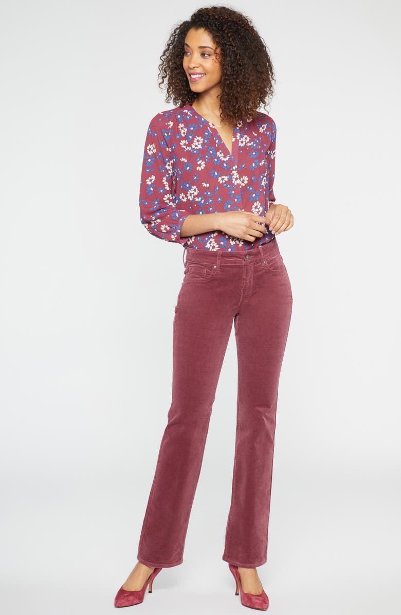 NYDJ Marilyn Corduroy Straight Leg Pants, Alternate, color, Husk
