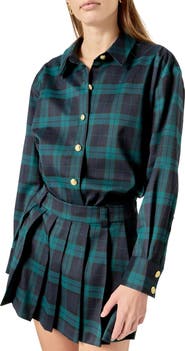 English Factory Oversize Plaid Shacket