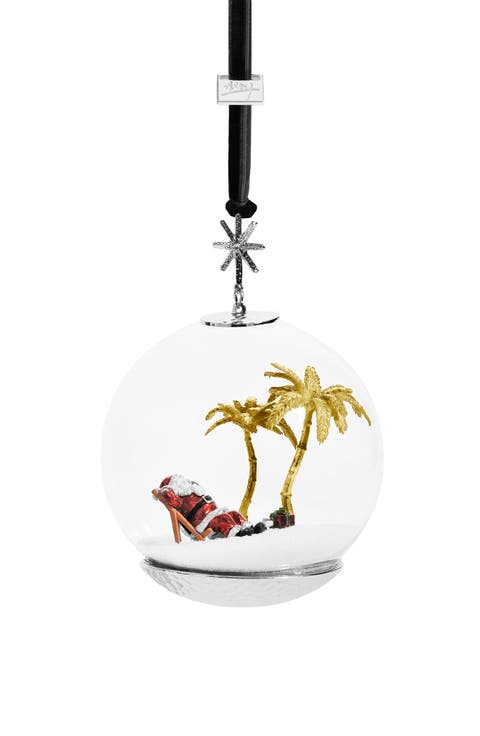 Island Santa Snow Globe Ornament