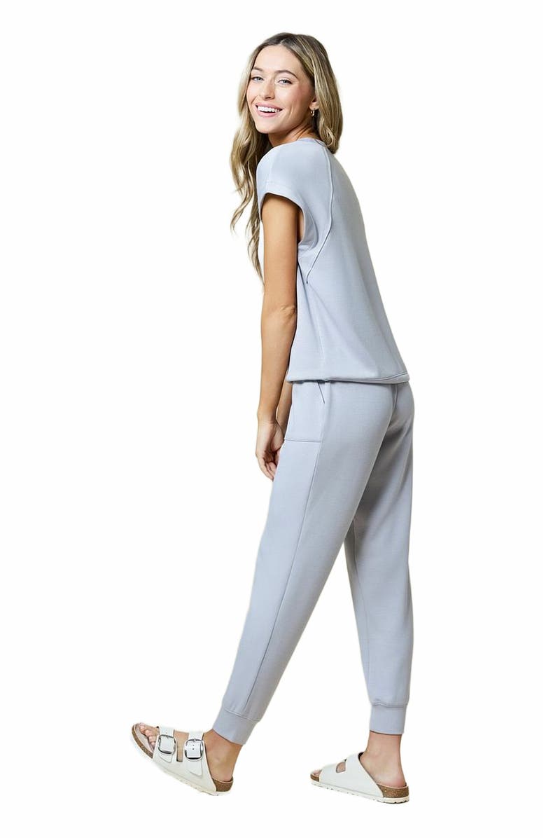 Softies Athleisure PureDream Short Raglan Crew Neck Jogger Set, Alternate, color, Grey