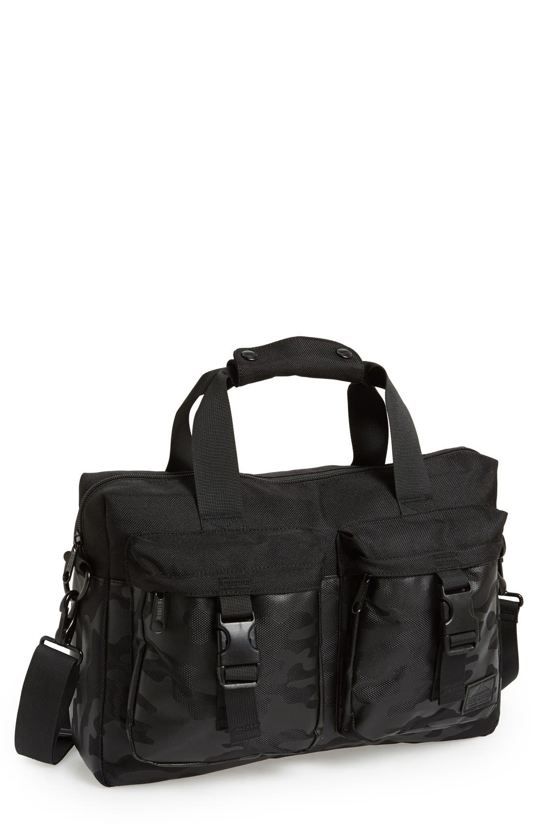 Camo Computer Bag, Main, color, BLACK