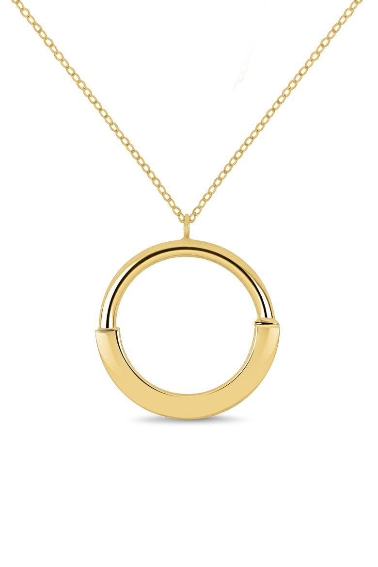 14k Gold Circle Lock Pendant Necklace, Main, color, 14K YELLOW GOLD