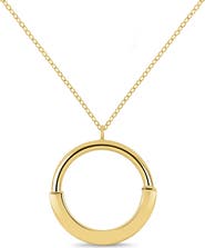 Bony Levy 14k Gold Circle Lock Pendant Necklace