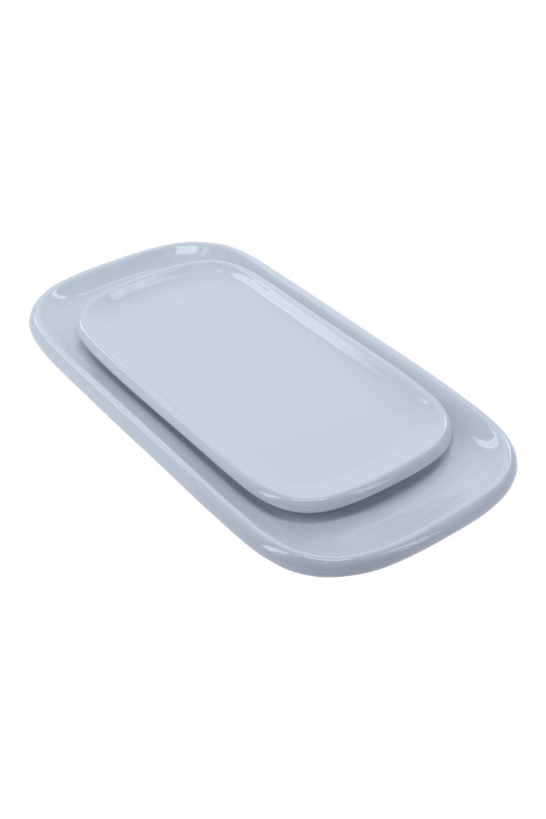 Set of 2 Assorted Impulse Rectangular Platters, Main, color, WHITE