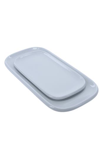 Bia Cordon Bleu Set Of 2 Assorted Impulse Rectangular Platters In Blue