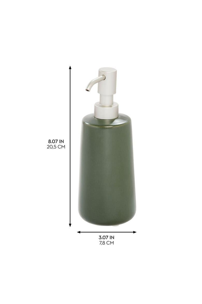 Ceramic Earth Collection Refillable Tall Soap Dispenser, Moss, Alternate, color, Moss