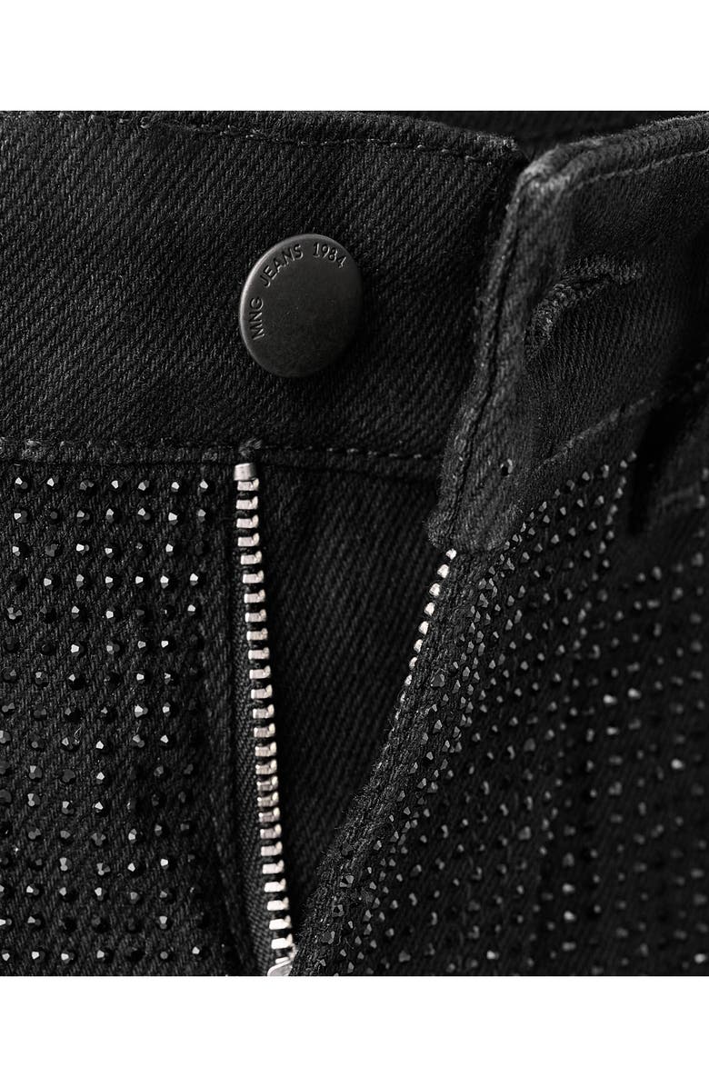 MANGO x Kaia Gerber Rhinestone Balloon Jeans, Alternate, color, 