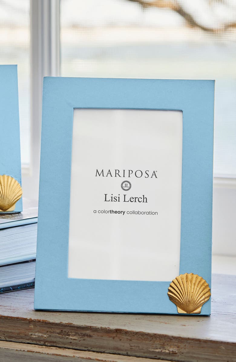 Mariposa Scallop Periwinkle 4 x 6-Inch Picture Frame, Alternate, color, Blue
