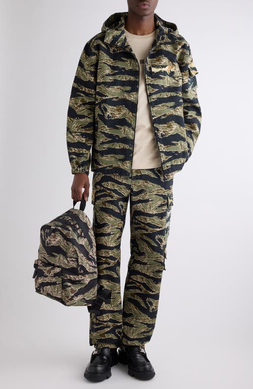 Givenchy Camo Print Cotton Military Windbreaker In Green Multicolored