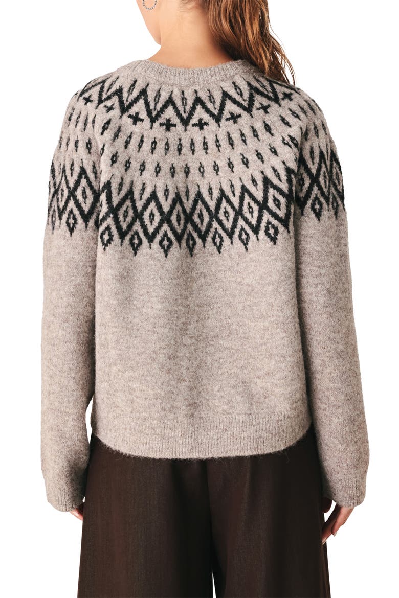 Fair Isle Crewneck Sweater, Alternate, color, TAUPE