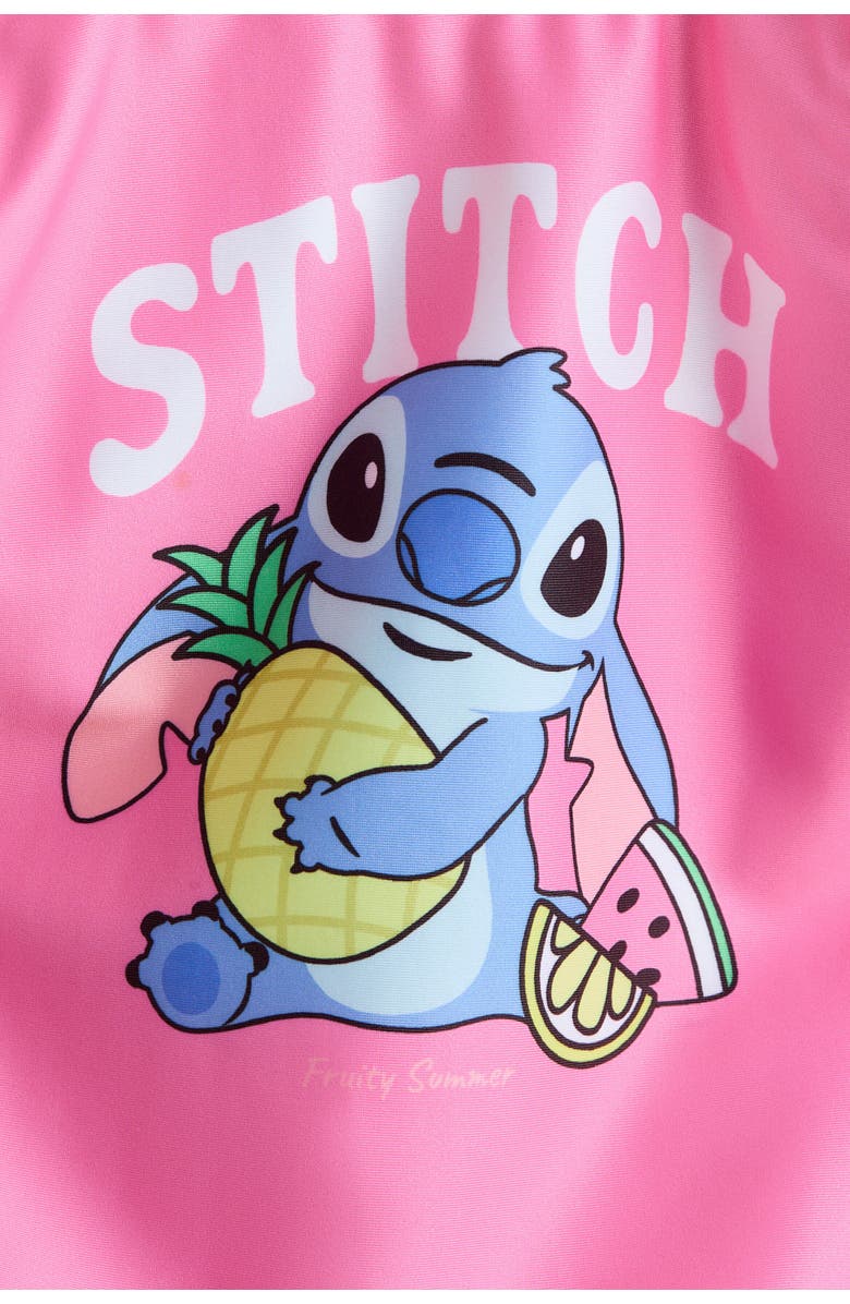 H&M Printed Knot-detail Swimsuit, Alternate, color, Pink/Lilo & Stitch