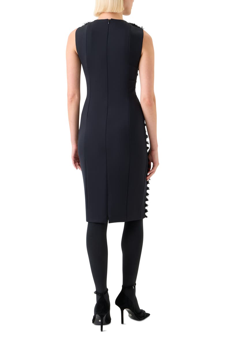 Akris punto Fringe Stripe Sleeveless Dress, Alternate, color, Black