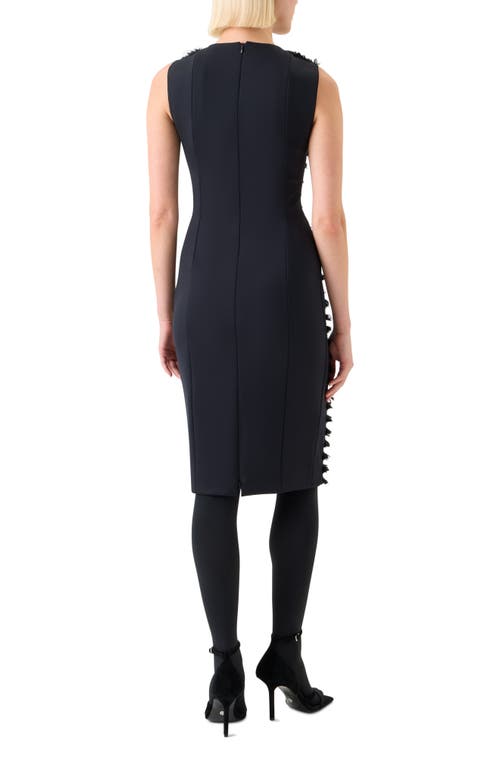 Akris Punto Fringe Stripe Sleeveless Dress In Black