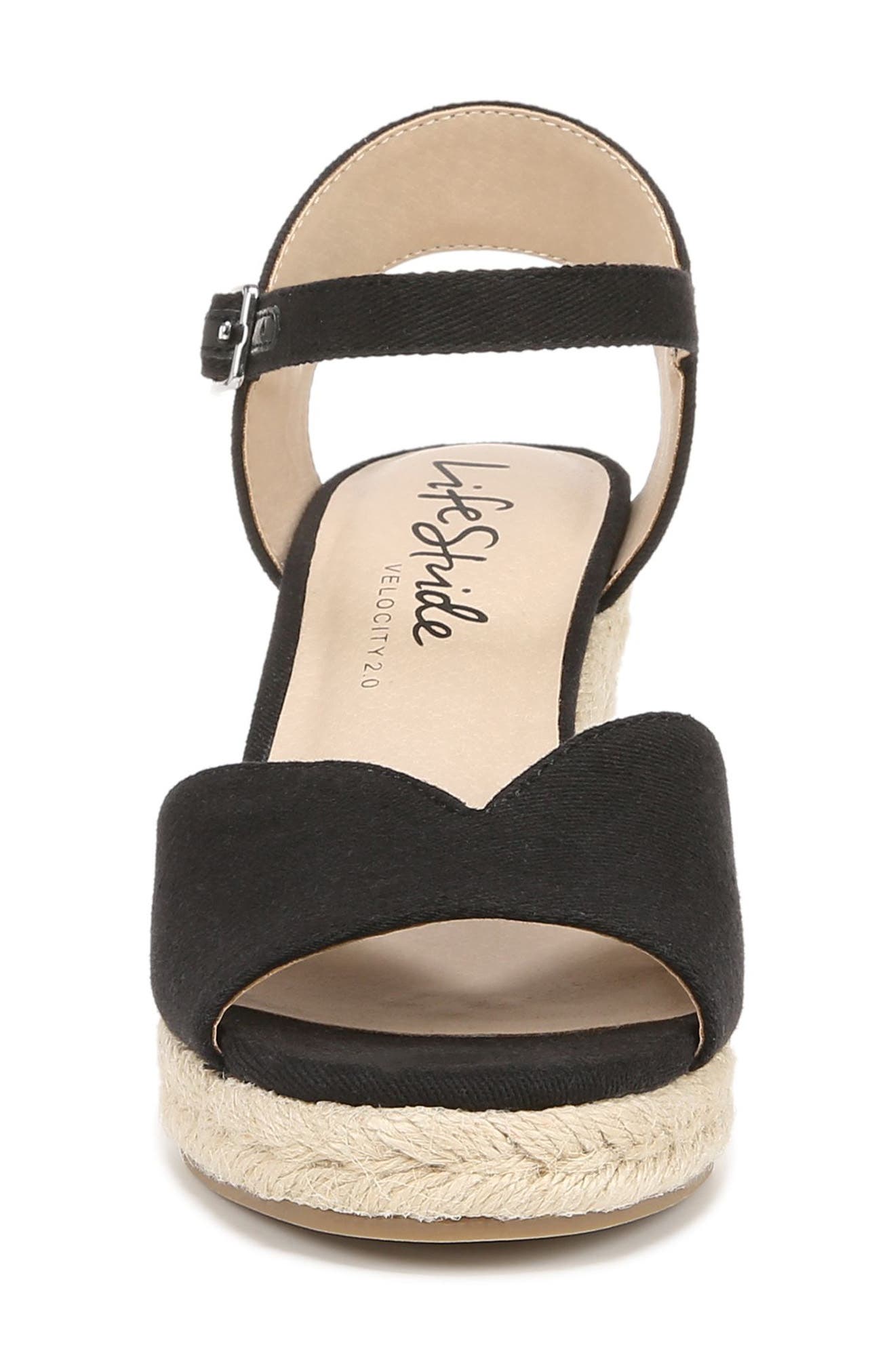 LifeStride Tess Ankle Strap Espadrille Platform Wedge Sandal, Alternate, color, 