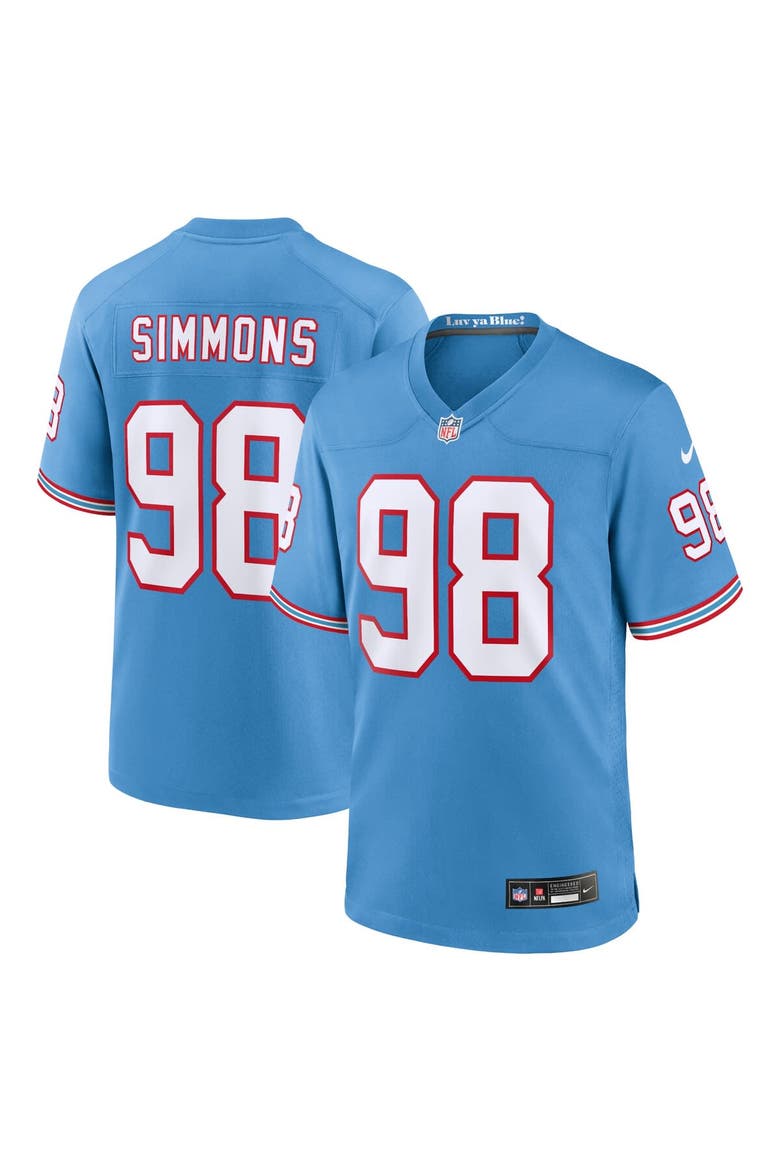 Youth Nike Jeffery Simmons Light Blue Tennessee Titans Game Jersey, Main, color, Light Blue