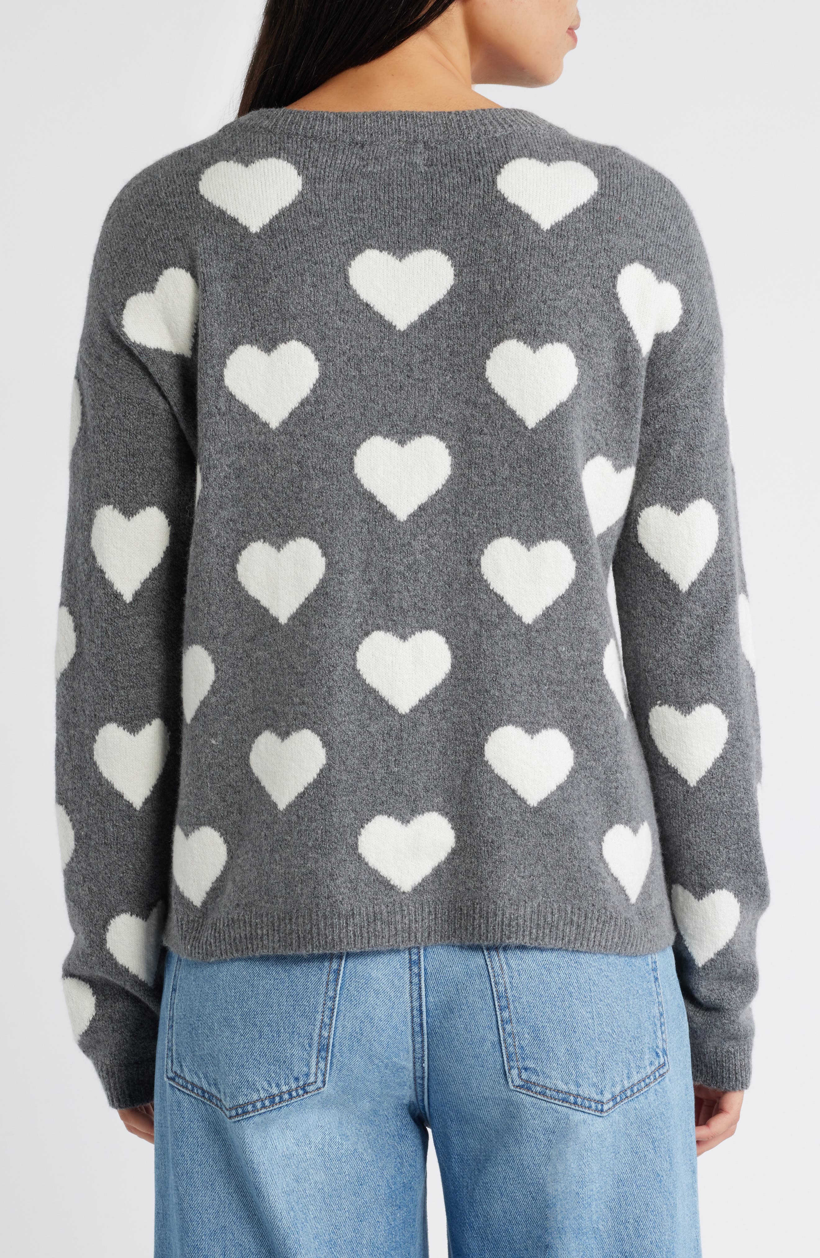 Hearts Jacquard Crewneck Sweater - image 2