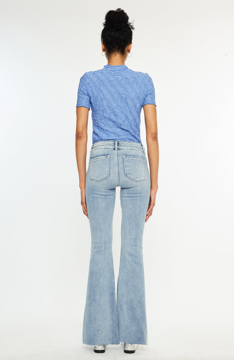 KanCan Selena Double Waist Band Flare Jeans, Alternate, color, Medium Wash