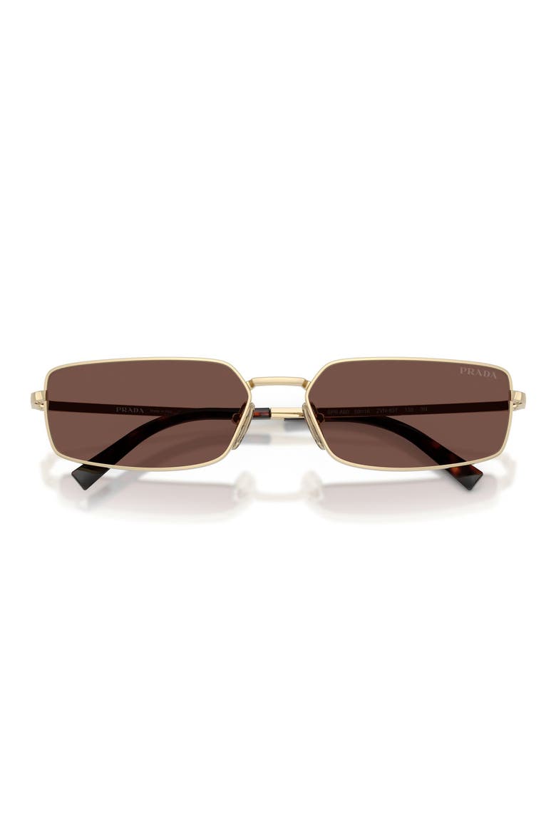 59mm Rectangular Sunglasses, Alternate, color, PALE GOLD / BLACK CHOCOLATE