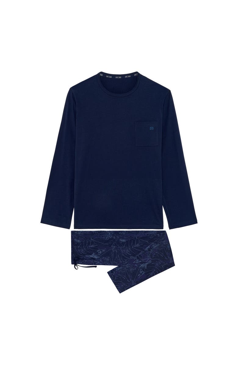 HOM Kenny Long Sleepwear, Main, color, Navy Print