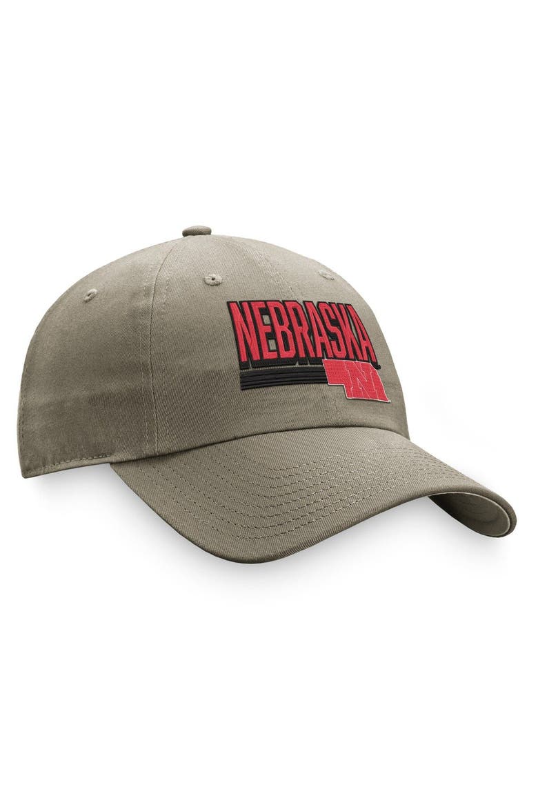 Men's Top of the World Khaki Nebraska Huskers Slice Adjustable Hat, Alternate, color, Khaki