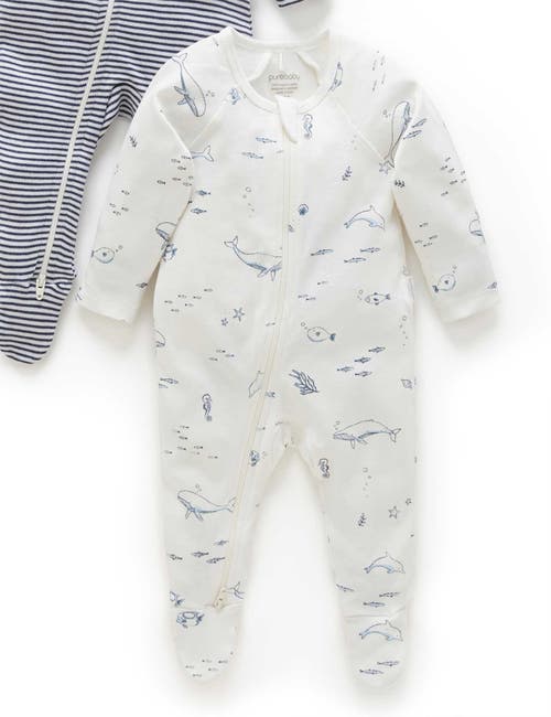 Purebaby 2 Pack Zip Footie