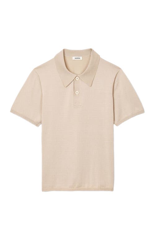 Sandro Short-sleeve Knitted Polo Shirt In Oats