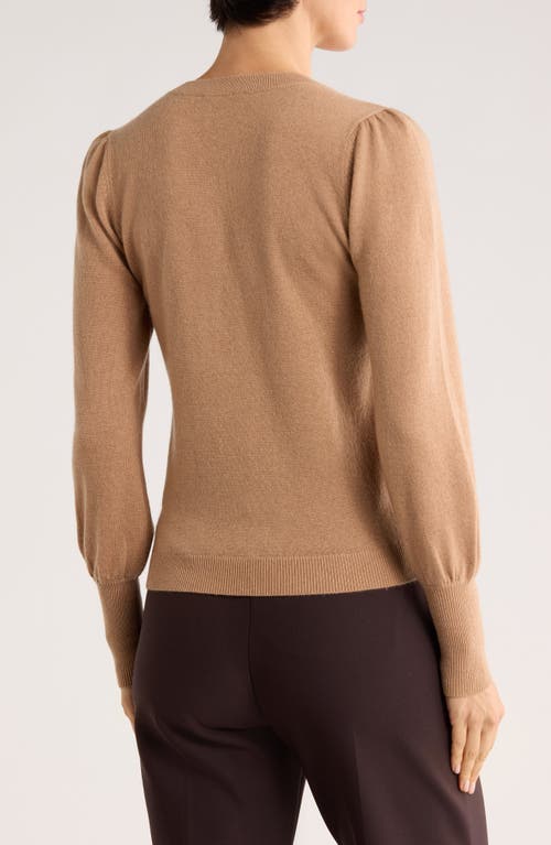 Bruno Magli Button Shoulder Wool & Cashmere Blend Sweater In Brown