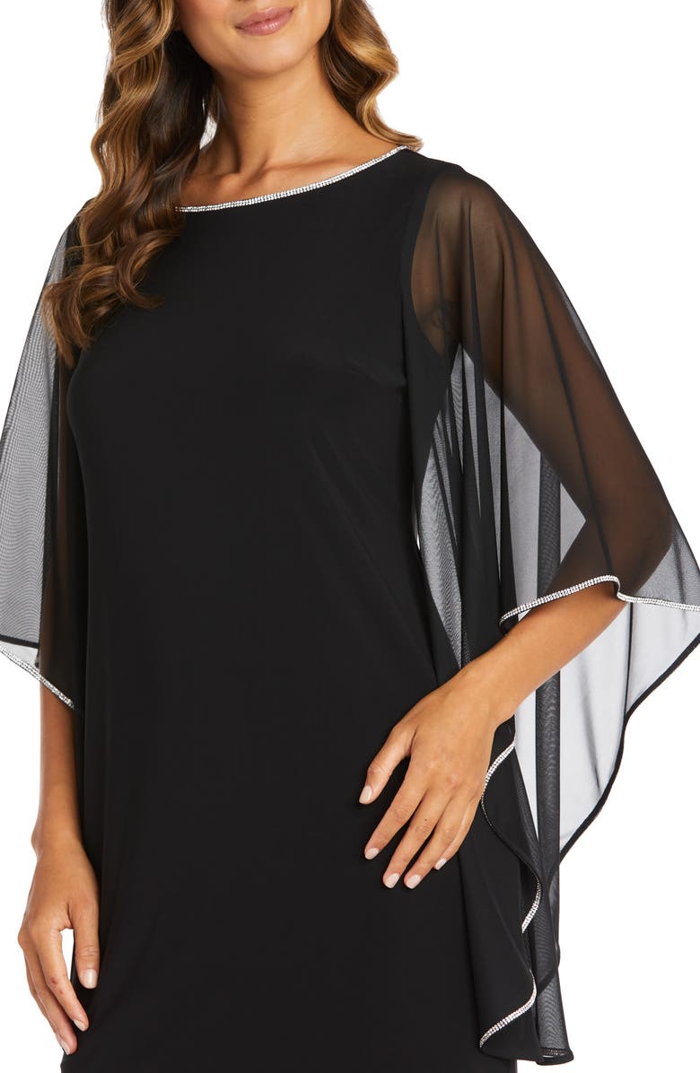 R&M RICHARDS Chiffon Butterfly Sleeve Sheath Dress, Alternate, color, 