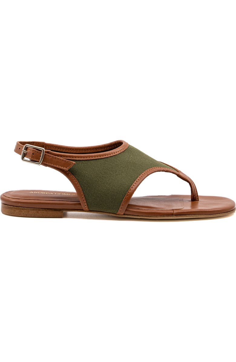 Andrea Gomez Dani Canvas Flat Sandal, Main, color, Olive